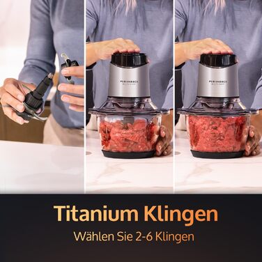 Електричний подрібнювач JAP Multi Chop 400Вт з 6 титановими лезами, універсальний кухонний комбайн-блендер