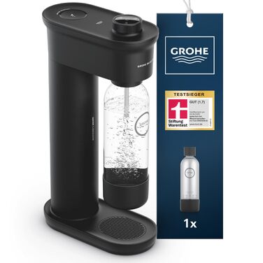 Сифон для газування води GROHE Blue Fizz Starter Set, 3 рівні газування, пляшка 0.85л, чорний (31943K00)