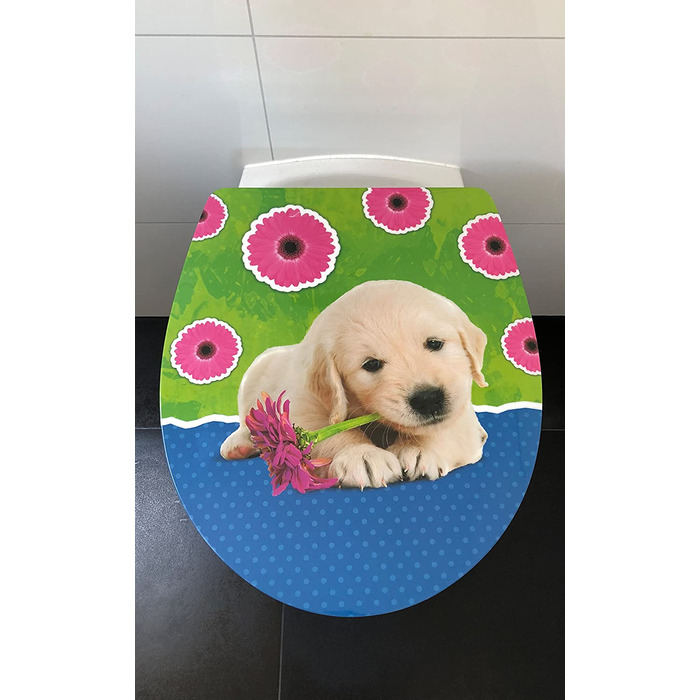 Дитяча кришка для унітазу ADOB Puppy з м'яким закриванням, знімна, дизайн цуценя
