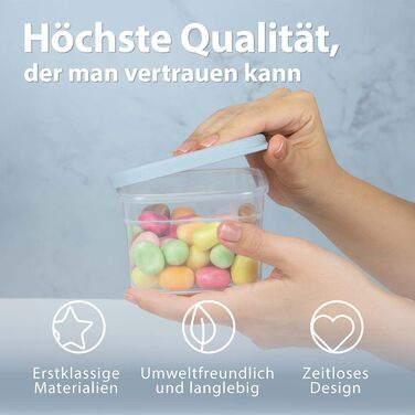 Набір контейнерів для зберігання продуктів [12 шт] Anthrazit. Складні, економія місця, герметичні контейнери для кухні, зберігання борошна, 500 мл.