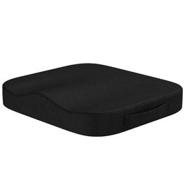 Ортопедична подушка для сидіння з Memory Foam - для офісного крісла, авто, інвалідного візка, підвищення сидіння. Чорна, 41x41x5 см, RG45
