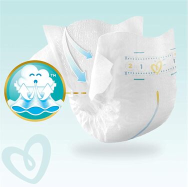 Підгузки Pampers розмір 1 (2-5 кг), 100 шт (2 упаковки по 50 шт), місячний запас