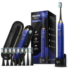 Звукова зубна щітка Wagner Stern Die Emerald Green Edition з відбілюванням, 5 режимів, 8 насадок, дорожня кейс (Смарагдово-зелений)