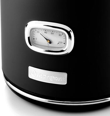 Електрочайник Westinghouse Retro 1,7 л, чорний, з терморегулятором, індикатором рівня води, фільтром від накипу та захистом від перегріву