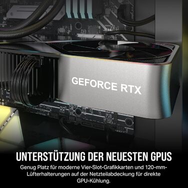 Корпус для ПК CORSAIR 3000D RGB Airflow, середній, чорний, 3 вентилятори AR120 RGB, підтримка трьохслотової відеокарти, до 8 вентиляторів 120 мм, високий повітряний потік