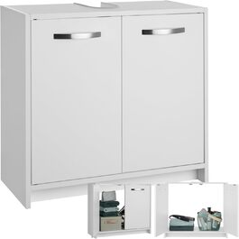 Шафа під умивальник tectake, білий меблевий тумба для ванної та WC, шафа під раковину, тумба для умивальника, меблі для ванної кімнати