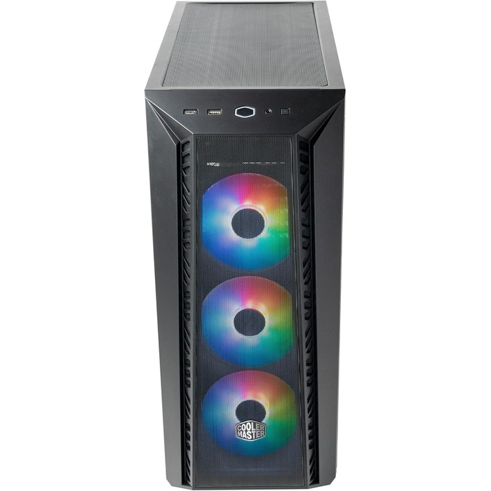 Корпус для ПК Cooler Master MasterBox 520 Mesh, Mid-Tower ATX, 3 встановлених вентилятори, сітчаста передня панель, скляна бічна стінка, ARGB-контролер, чорний