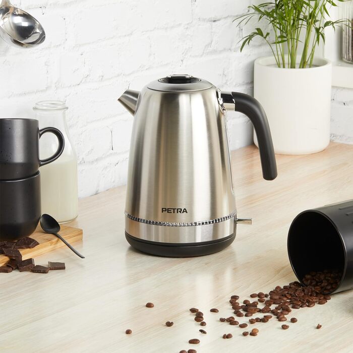 Електрочайник Petra PT5557VDE 1,7 л, 2200 Вт, LED-підсвітка, BPA-free, 360° база, антинакипний фільтр, авто-вимкнення, оглядове вікно