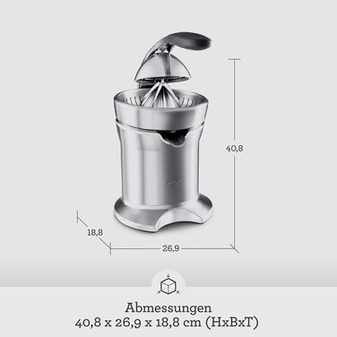 Соковижималка для цитрусових Sage Citrus Press Pro - Електрична, з нержавіючої сталі, з системою запобігання краплин, легка у догляді