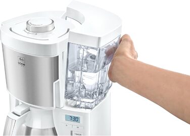 Кавоварка Melitta Look Therm Timer з термокувшином, таймером і захистом від капання, біла, модель 1025-17, для фільтр-кави
