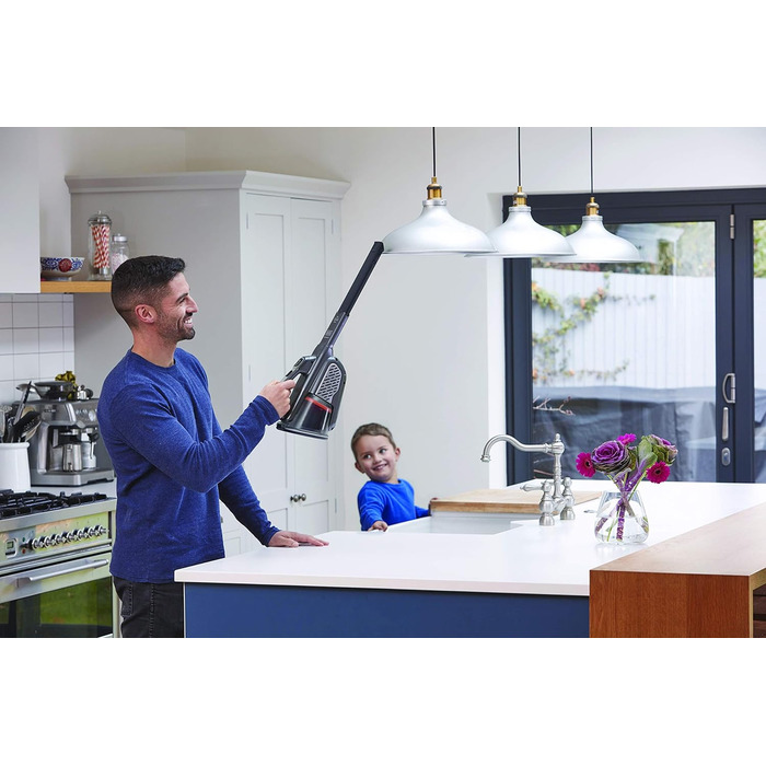 Пилосос ручний Black+Decker Dustbuster Smart Tech 36 Вт·год 18В, циклонний, дві потужності, витяжна щілинна насадка, зарядний кабель з настінним кріпленням