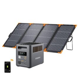 Портативна зарядна станція AFERIY 1800W 1024Wh LiFePO4 Solargenerтор з швидкою зарядкою 1 год, UPS <10мс, 9 виходів, Pure Sine Wave 230V, керування через APP, BMS, для кемпінгу та дому (1800pro+SA400w)