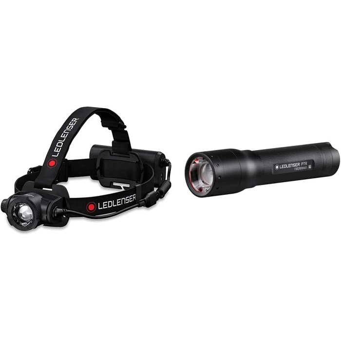 Налобний ліхтар Ledlenser H15R Core + ручний ліхтар P7R LED, 1000 люмен, акумуляторний, до 210 м, 40 годин, магнітна зарядка, комплект зі стінним кріпленням