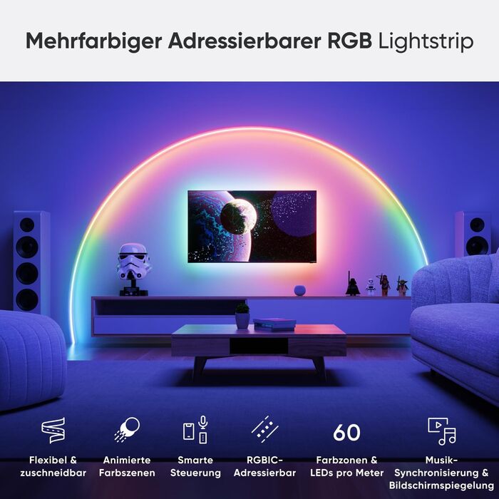 Nanoleaf Holiday String Lights 25м - RGB, 300 LED, 18W, IP44, 220-240VAC, EU