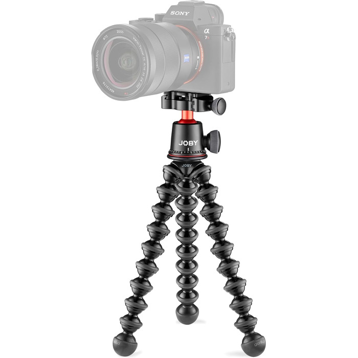 Гнучкий штатив JOBY GorillaPod 3K Pro Kit з алюмінію з кульовою головкою, QR-платою, для бездзеркальних камер, вантажопідйомність 3 кг, вироблено в Італії