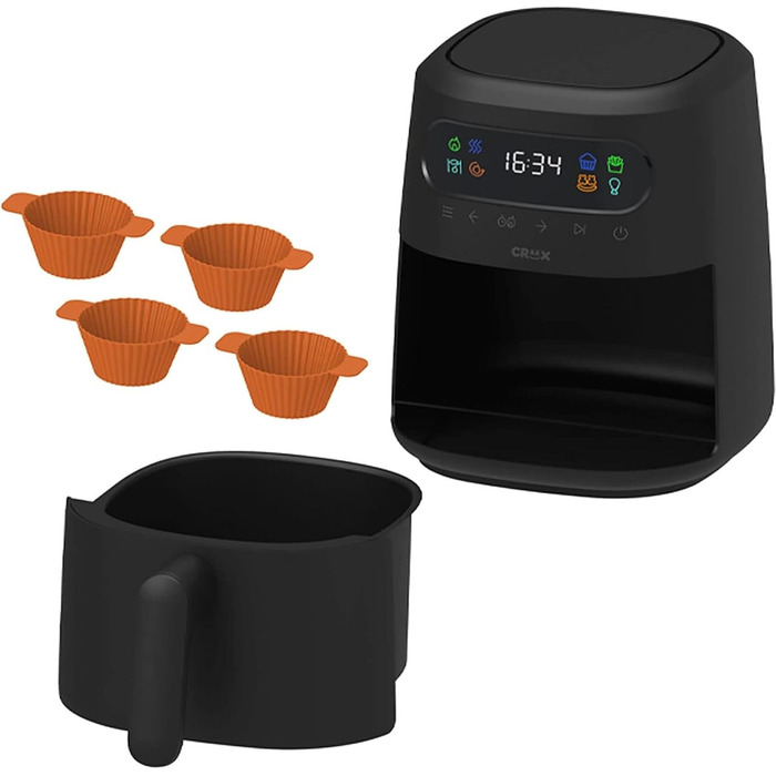 Цифрова повітряна фритюрниця CRUX Marshmello 3.0 QT, чорна
