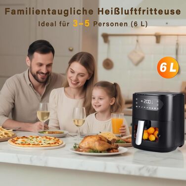 Аерофритюрниця Citybee XXL 10л (5л+5л) з двома камерами та вікном, Dual Zone Airfryer, 2200W, сенсорне керування, таймер 24г, чорна