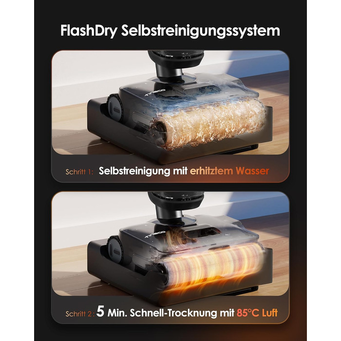 Tineco Floor One S7 Stretch Steam: Акумуляторний пилосос 2-в-1 для вологого та сухого прибирання, 22000 Па, для твердих підлог, шерсті тварин
