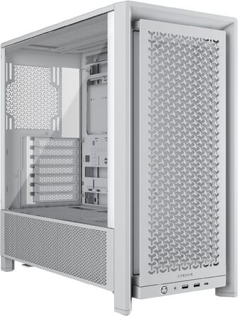 Корпус для ПК CORSAIR 4000D, модульний, Mid-Tower ATX, білий, високий повітряний потік, система монтажу вентиляторів InfiniRail™, сумісний з ASUS BTF, MSI Project Zero, Gigabyte Project Stealth