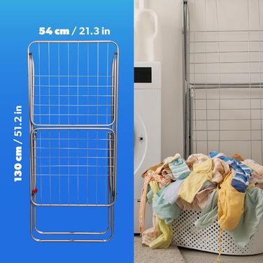 Сушарка для білизни KADAX, 180x55x101 см, металевий розкладний флюгельний сушар, стійкий, сріблястий