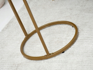 Круглий столик Mebel-Partner, 40 x 40 x 60 см, чорний із золотим