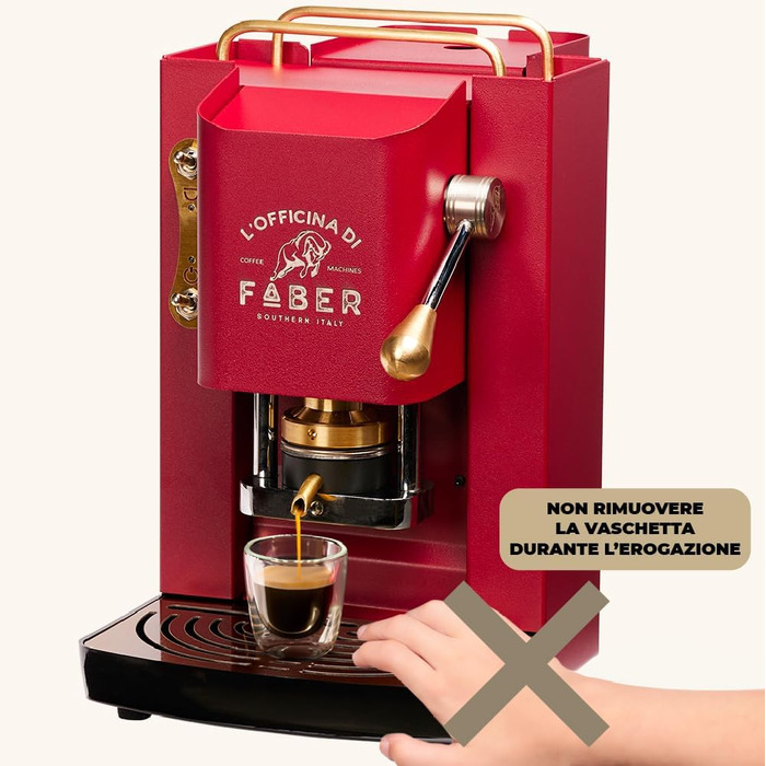 Кавомашина Faber Pro Deluxe з міді та вафельниця з Ese Paper 44 мм (Червоний)