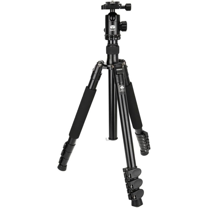 Алюмінієвий штатив Sirui ET-2004/E-20 з головою E-20, висота 144 см, навантаження 12 кг, вага 1,65 кг, з чохлом і ременем, чорний – тринога для фотоапарата