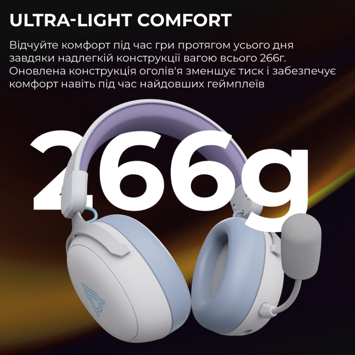 Бездротова ігрова гарнітура Ajazz AHM08 MAX Purple White Blue (AHM08-MAX-PWB)