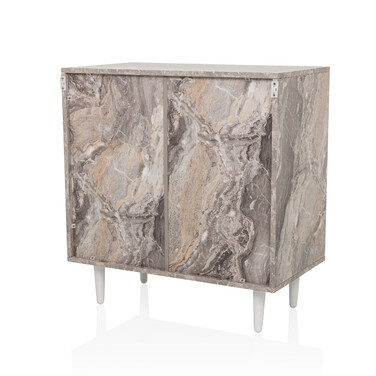 Сервант / комод LYKKJA 76x39,5x76 см 2 шухляди 2 двері коричневий/білий hjh LIVING