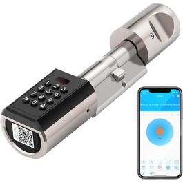 Електронний дверний циліндр WELOCK PBL41 з кодовим замком, Bluetooth, додатком, IP65, для дверей 50-100 мм