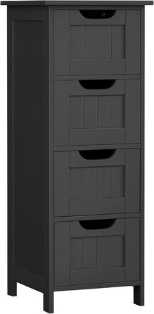 Шафка для ванної кімнати VASAGLE з 4 висувними ящиками, 30 x 30 x 82 см, білий колір, для ванної, вітальні, кухні, їдальні, сучасний дизайн