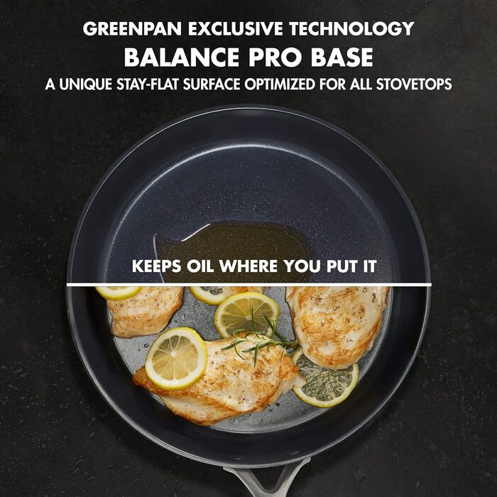 GreenPan GP5 сковорода з антипригарним покриттям Hartelox, 25.4 см, чорна, для індукції, PFAS-free