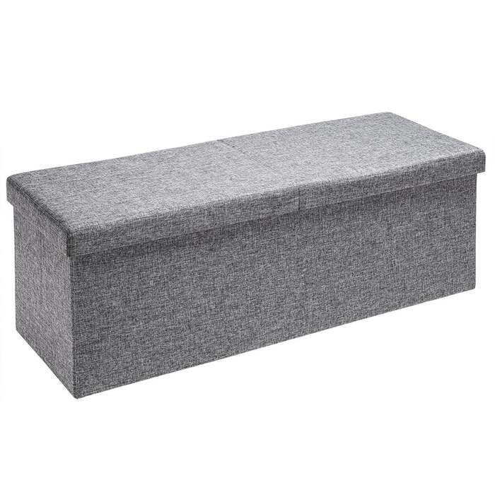 Лавка світло-сіра 115x38x38см з відкидною кришкою