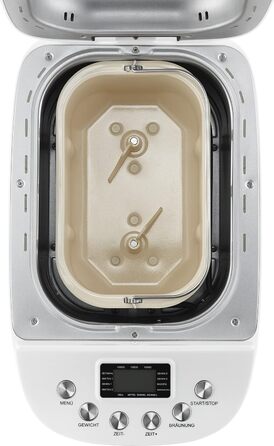 Хлібопічка UNOLD 68520 BACKMEISTER Big White, 1500 г, 15 програм, для безглютенового хліба, таймер, функція підігріву, LCD дисплей, біла