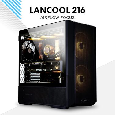 Ігровий корпус Lian Li LANCOOL 216 білий, E-ATX, з підсвіткою RGB, 2x160 мм вентилятори, Midi Tower