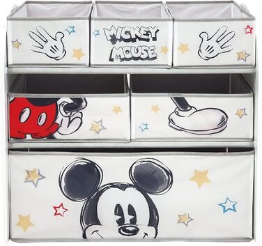 Дитячий дерев'яний органайзер Disney Nixy Kids Mickey Mouse з 6 контейнерами для іграшок