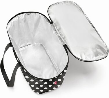 Термосумка reisenthel Coolerbag з поліестеру, біла в горох – для пікніка, покупок, подорожей