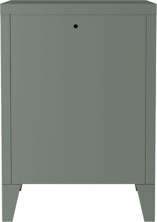 Тумба приліжкова [en.casa] Inari, темно-сіра, з лівою металевою ручкою, 57x40x30 см, для спальні чи офісу