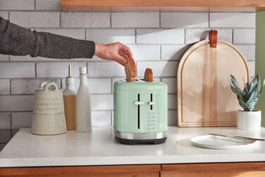 Тостер KitchenAid для 2 скибок, ретро дизайн, нержавіюча сталь (Колір: Фісташка) - 7 функцій
