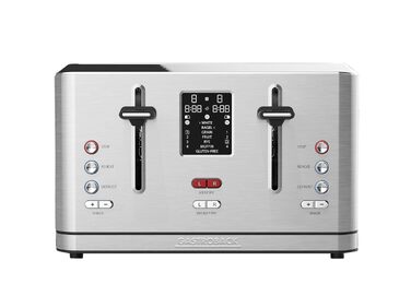 Тостер електричний GASTROBACK Design Toaster Digital 4S, 4 тости, нержавіюча сталь, сріблястий, 7 програм, LCD-дисплей, 950 Вт