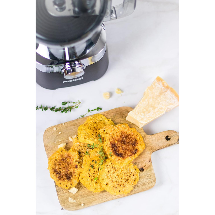 Кухонний комбайн Rotel 1436550, мультифункціональний, електричний подрібнювач, міксер, терка, цитрус-прес, нержавіюча сталь, пластик, чорний, 38,5x24,6x11,9 см