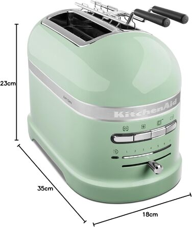 Тостер KitchenAid Artisan 5KMT2204, 2 відділення, колір Фісташка - професійний тостер для дому