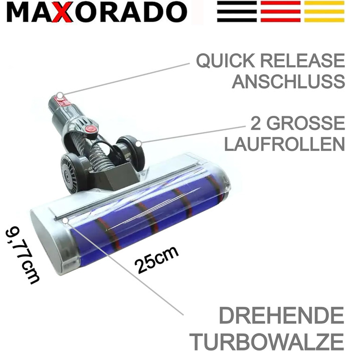 Турбощітка Maxorado Softroller для пилососа Dyson V7/V8/V11/V15/GEN5 Absolute, насадка для підлоги, турбощітка для пилососа