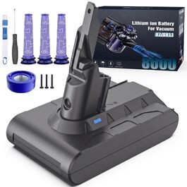 Акумулятор Morpilot V8 8000mAh для пилососів Dyson V7 Absolute, Animal, Motorhead, Exclusive, Fluffy (запасний АКБ, 8.0Ah + 3 фільтри)