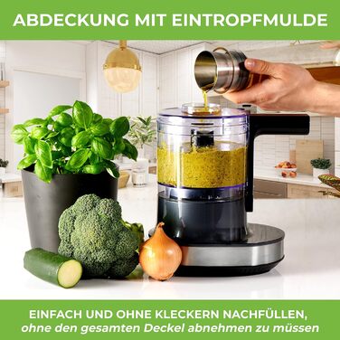 Електричний подрібнювач NUTRI-CHOPPER 4D з авто-ножем, BPA-free, німецький, універсальний кухонний процесор для овочів, м'яса, горіхів, песто