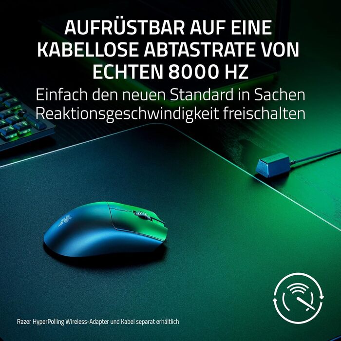 Бездротова ігрова миша Razer Viper V3 HyperSpeed, сенсор Focus Pro 30K DPI, перемикачі 2-го покоління, частота опитування 4000Гц, чорна
