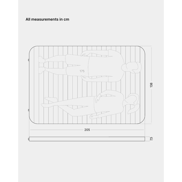Самонадувний кемпінговий килимок qeedo Cloudmat Premium — м'який матрац для сну з Soft Touch поверхнею та подвійним клапаном, Double XL, Dark Navy