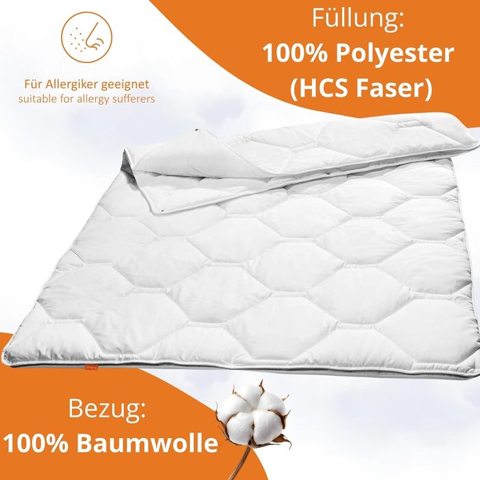 Всесезонна ковдра sleepling Komfort 300, 155x220 см, комфортна утеплена ковдра на 4 сезони
