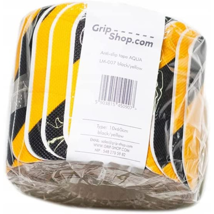 Антиковзкі наклейки Grip Shop для ванни, душу, сходів, басейну, човна, 61х10 см, 15 шт, чорні/жовті