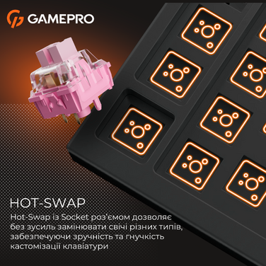 Дротова механічна клавіатура GamePro MK130 V2 Infinity QLAB Sakura Black (MK130-V2-B-QS)